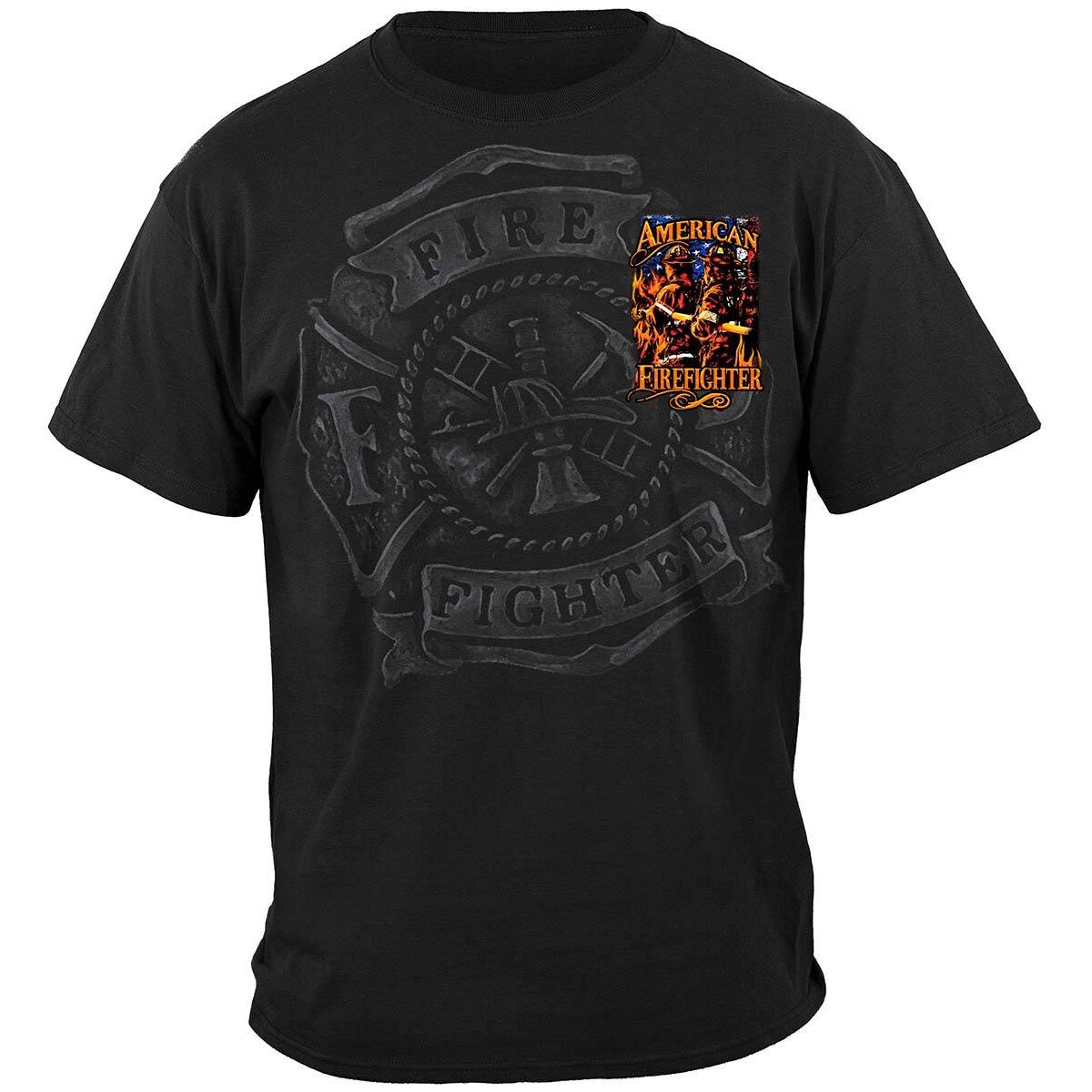 Bravery Respect Tradition American Firefighter T-Shirt - Black