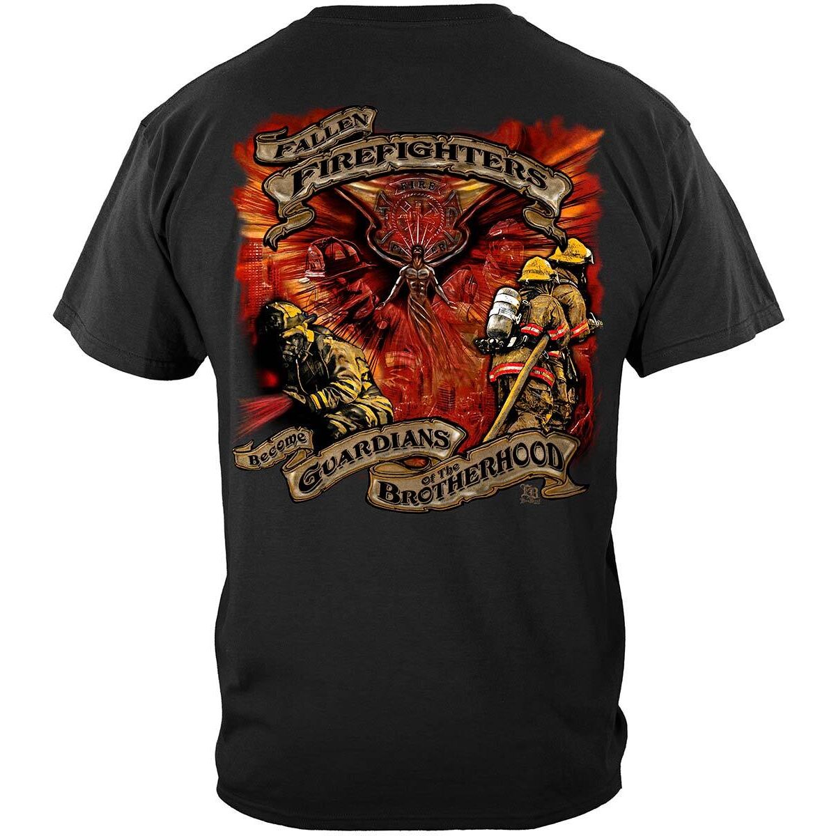 Guardian of the Brotherhood Fallen Firefighters T-Shirt - Black