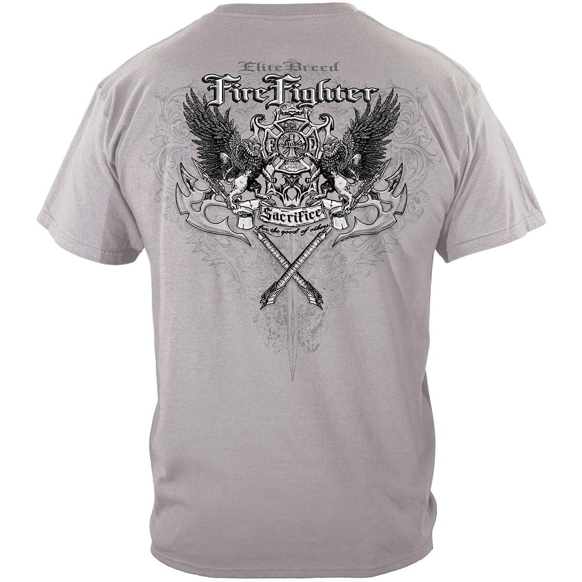 Elite Breed Sacrifice Firefighter T-Shirt - Ice Gray