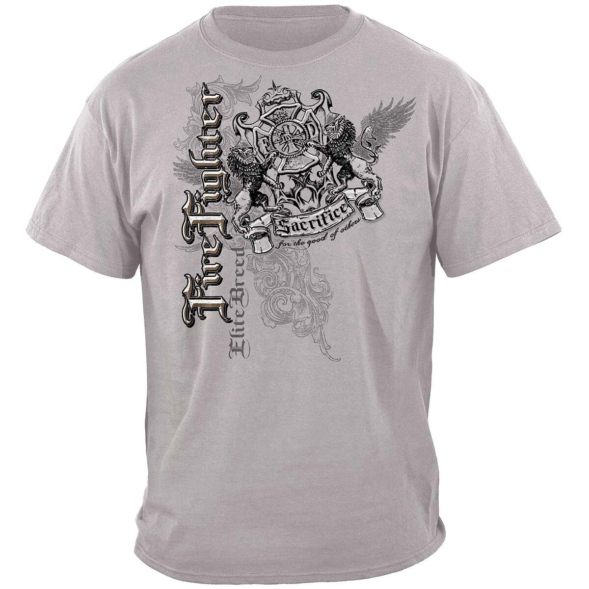 Elite Breed Sacrifice Firefighter T-Shirt - Ice Gray