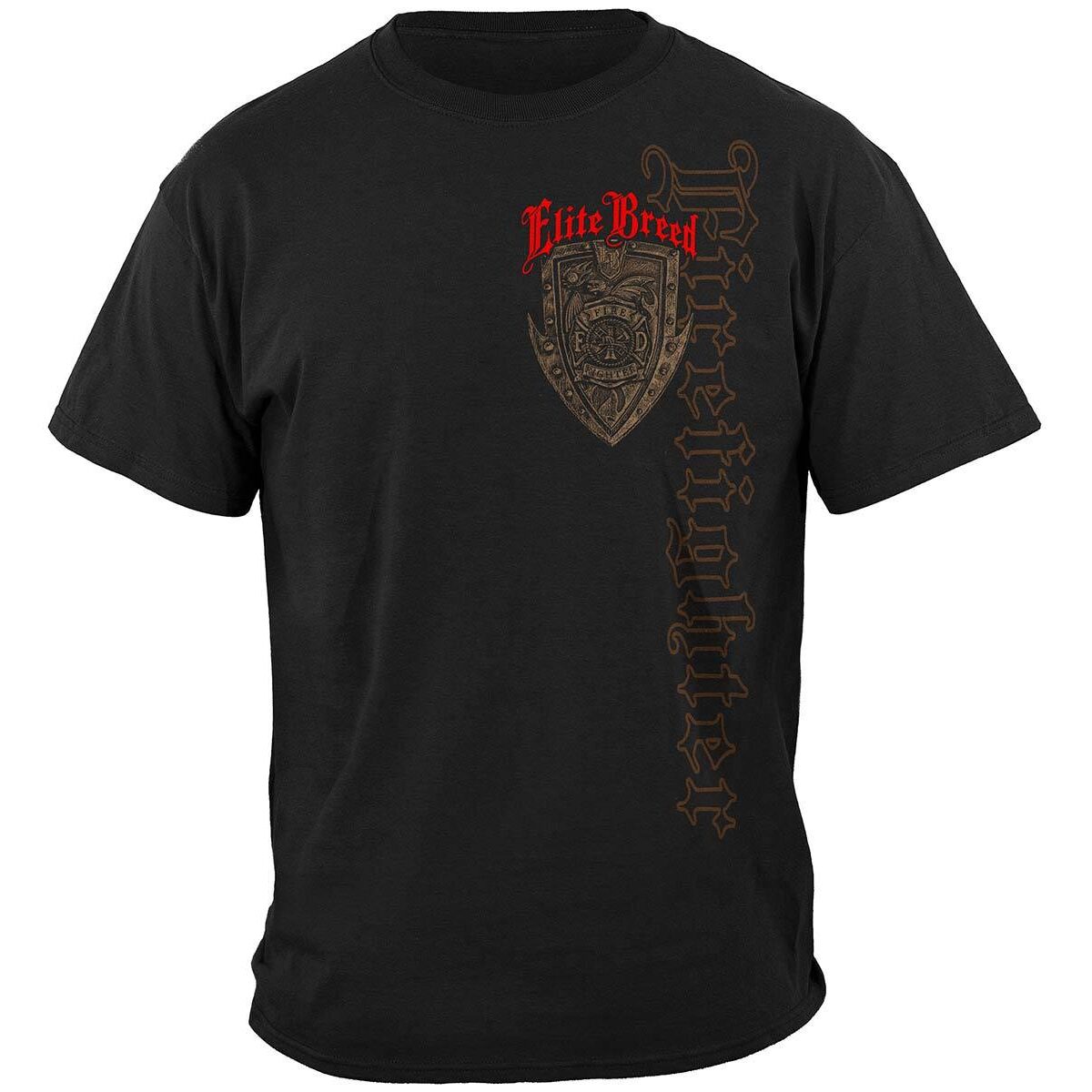 Elite Breed Born a Firefighter T-Shirt - Black