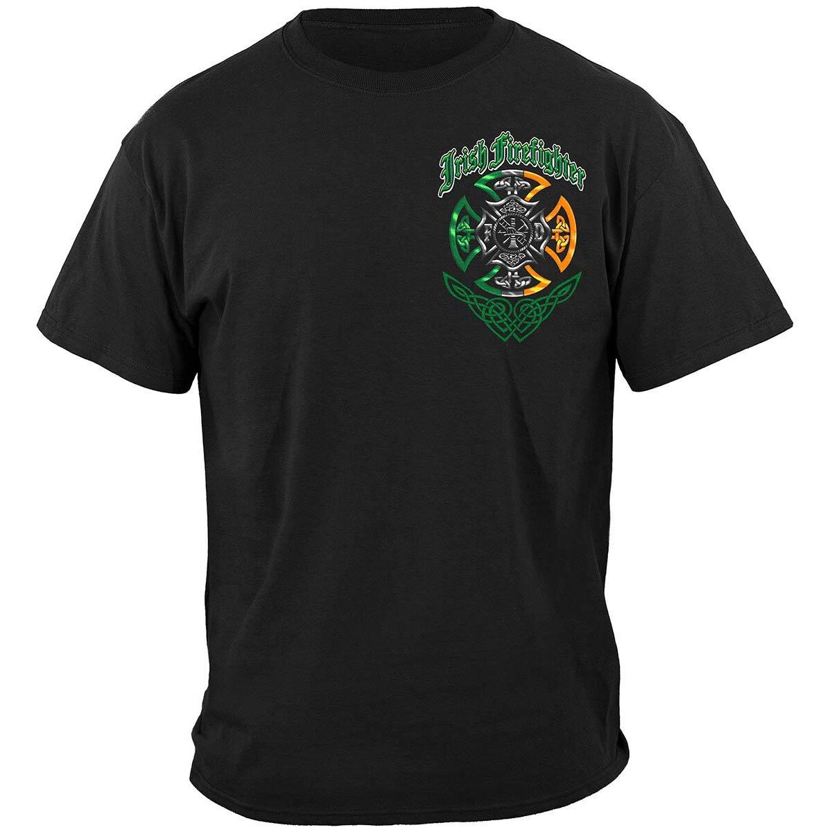 Irish Family Duty Honor Firefighter T-Shirt - Black