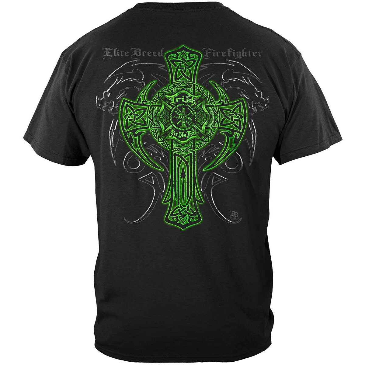 Elite Breed Irish Dragon Firefighter T-Shirt - Black