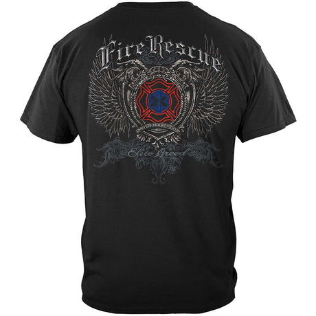 Elite Breed Fire Rescue Rise Above Fear T-Shirt - Black