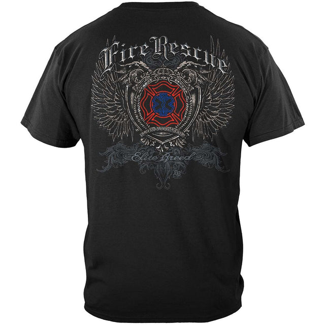 Elite Breed Fire Rescue Rise Above Fear T-Shirt - Black
