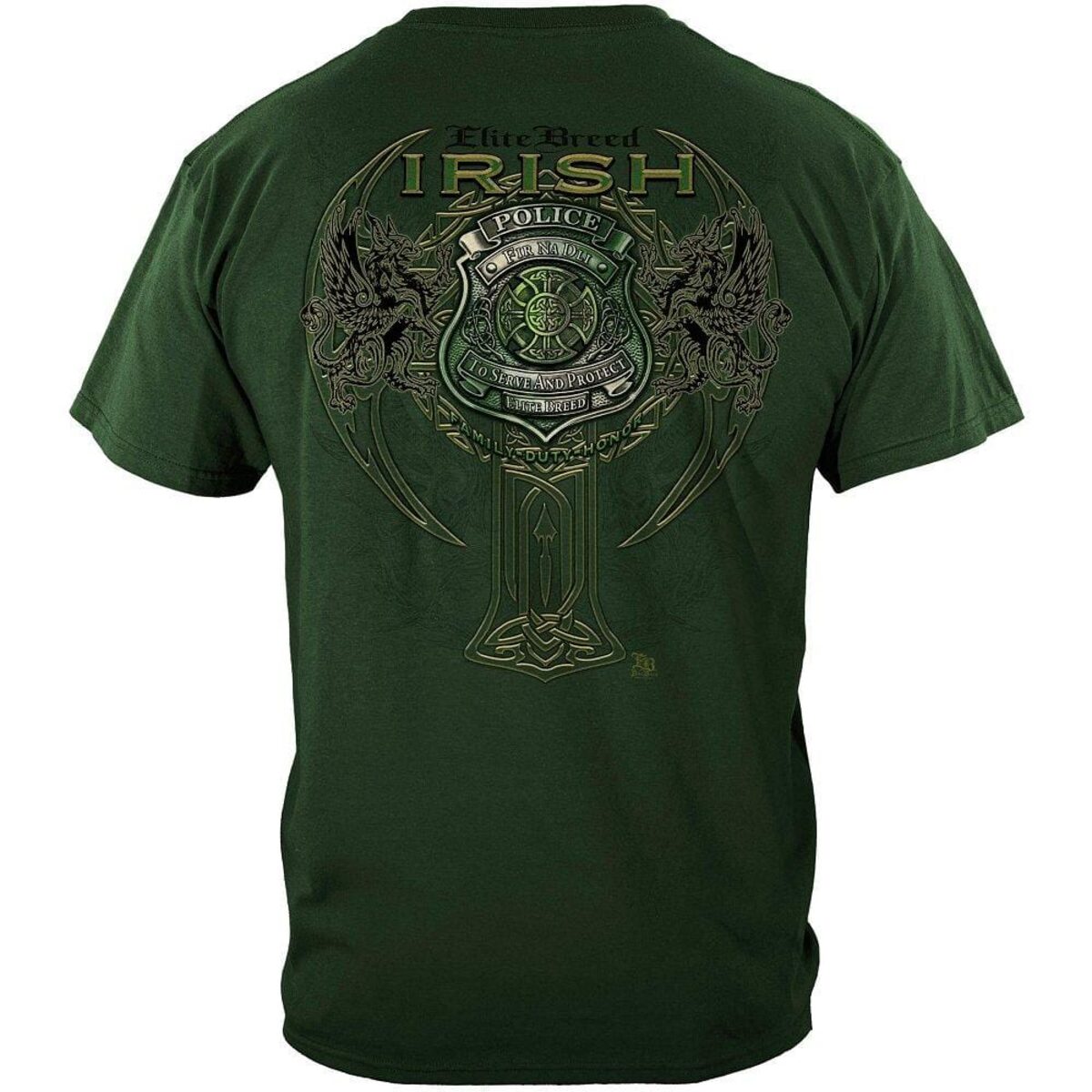 Elite Breed Irish Police Officer T-Shirt - Military Green