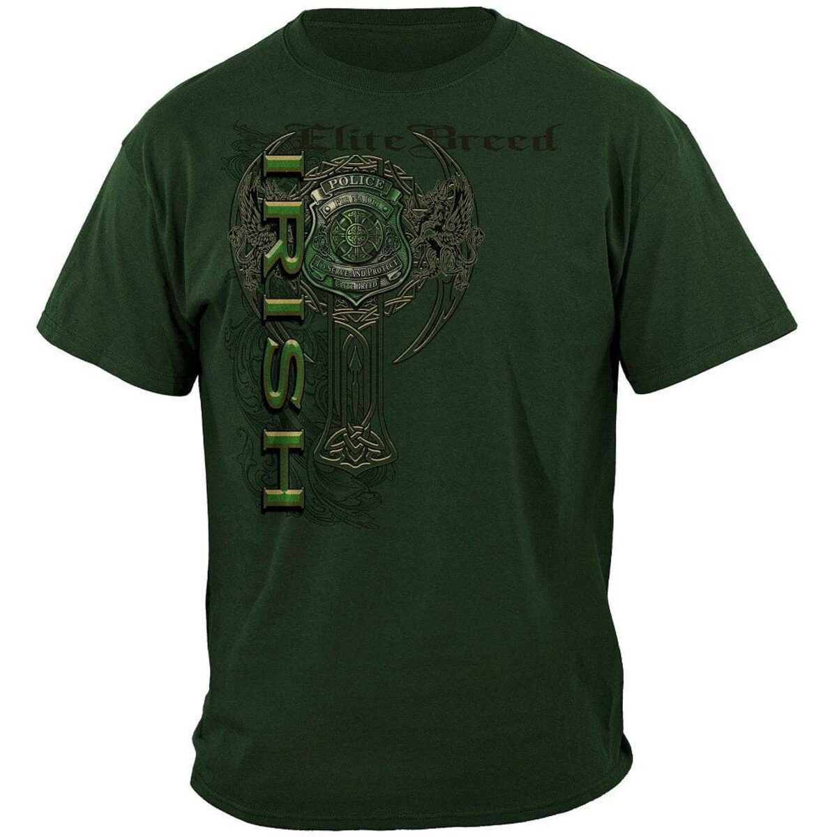 Elite Breed Irish Police Officer T-Shirt - Military Green