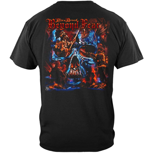 Elite Breed Beyond Fear Skull Firefighter T-Shirt - Black