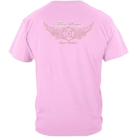 Firefighter Fire Angel Pink Ladies T-Shirt
