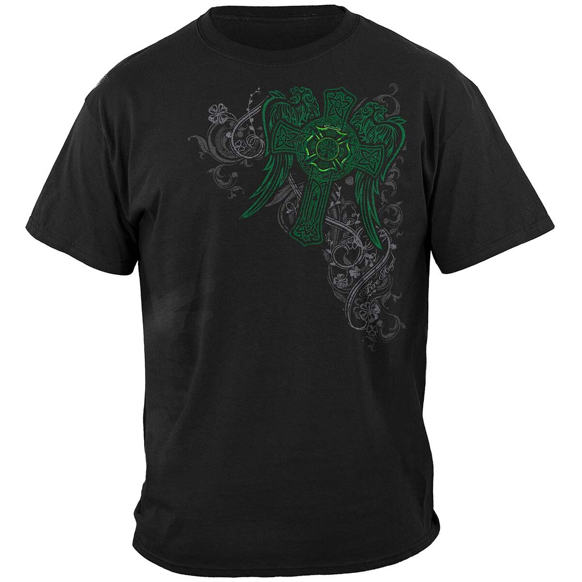 Firefighter Fire Angel Irish Cross Ladies T-Shirt
